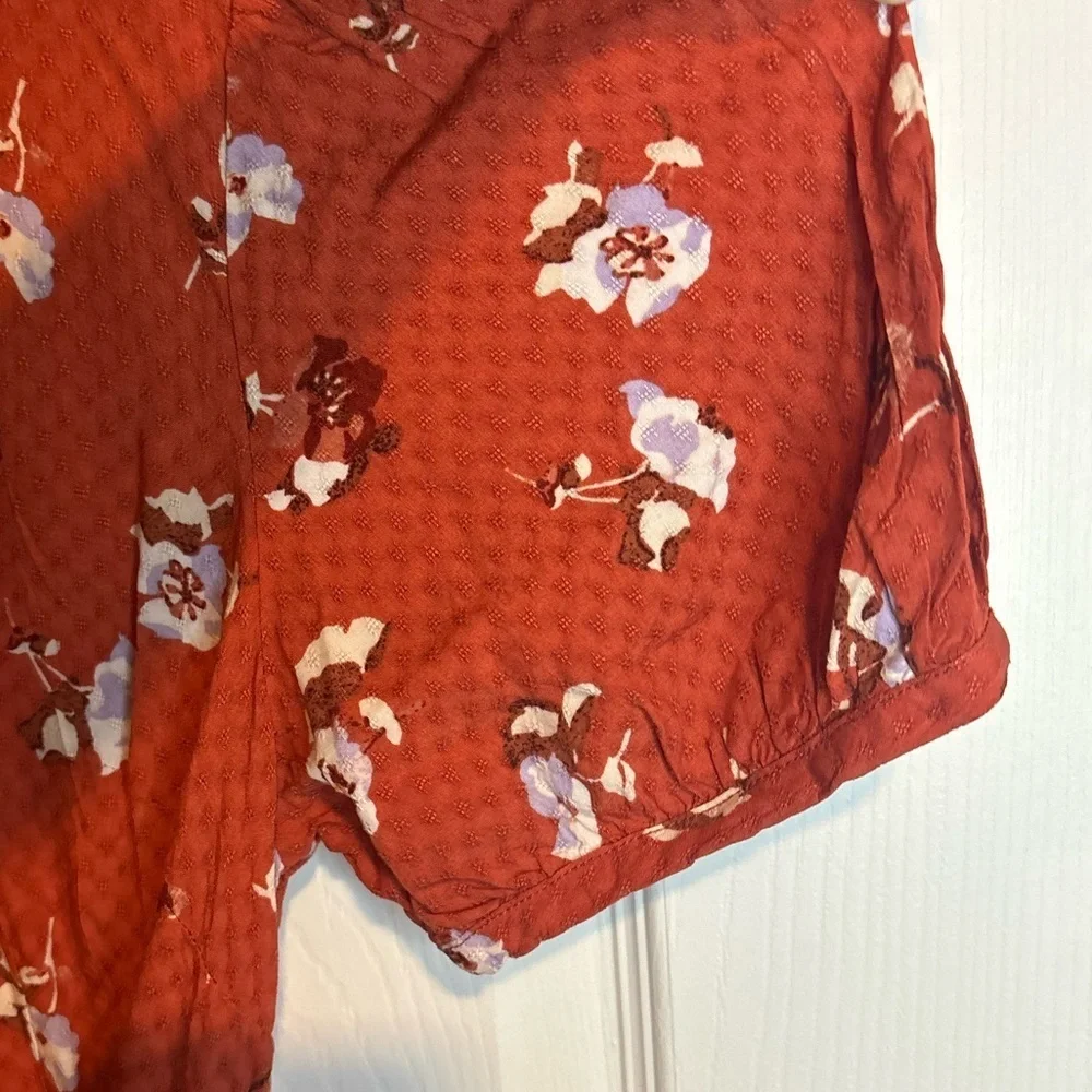 Universal Thread Rust Floral Button-Front Dress - Picture 4 of 7